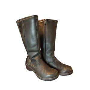 Black Leather L. L. Bean Boots Women's 7.5 North Haven Tall Boots Zip Up